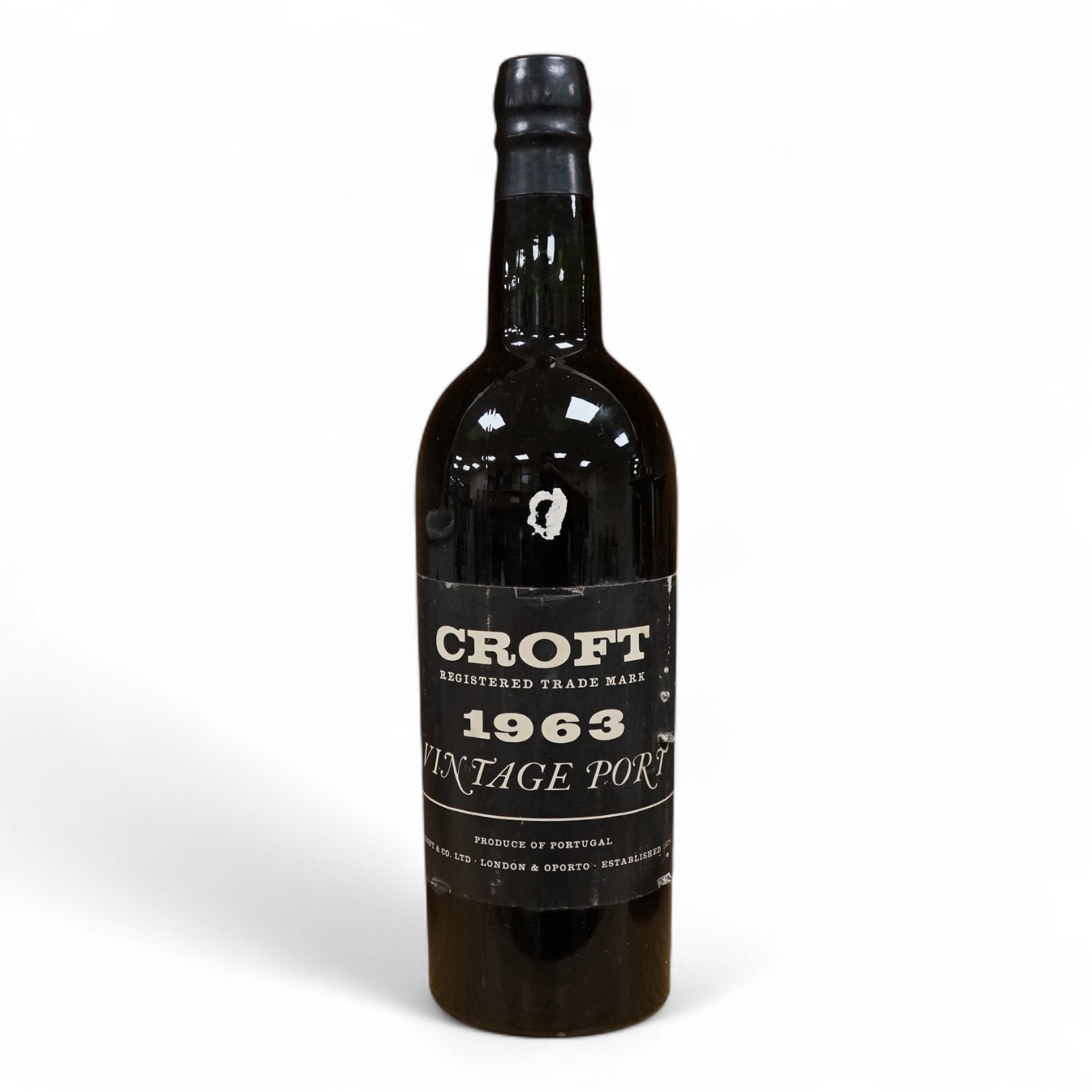A bottle of Croft 1963 Vintage Port.